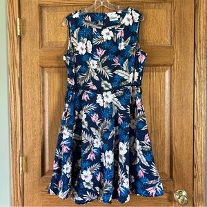 Rumies Blue & Tropical Print Dress 16